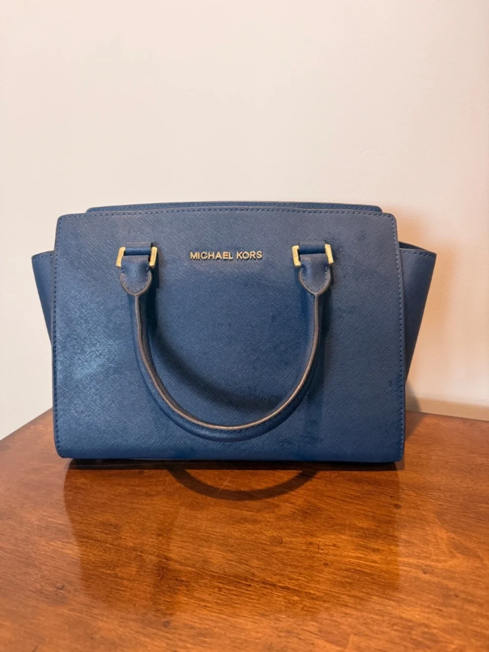 Michael Kors Selma Medium Satchel - Navy Blue